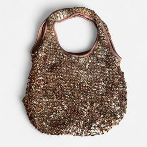 Y2K Sequin Crochet Purse McBling Boho Popstar Brown
